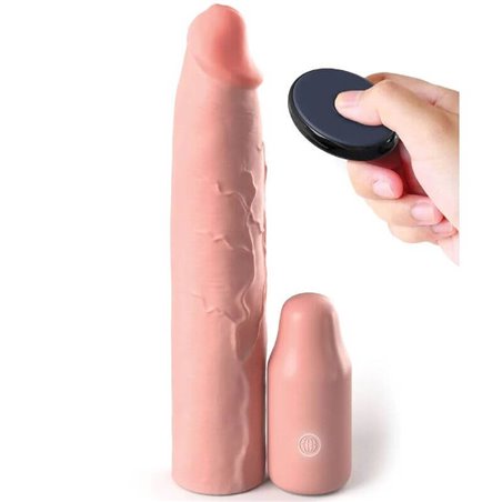 Fantasy X-Tensions - Guaina Fallica Vibrante Sleeve 9 in + 3 in Plug Remote