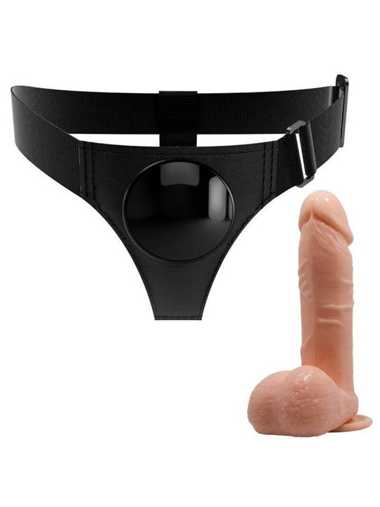 Pretty Love - Harness Briefs Universal Harness With Dildo Tom 20 CM Natural
