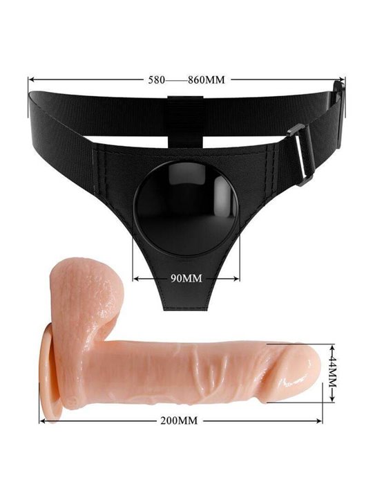 Pretty Love - Harness Briefs Universal Harness With Dildo Tom 20 CM Natural