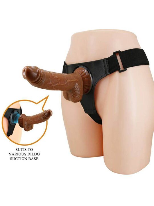 Pretty Love - Harness Briefs Universal Harness With Dildo Micheal 20 CM Black