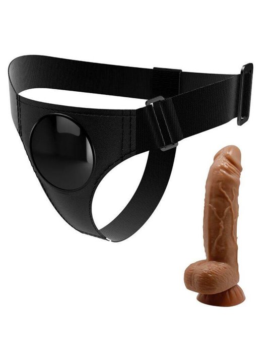 Pretty Love - Harness Briefs Universal Harness With Dildo Micheal 20 CM Black