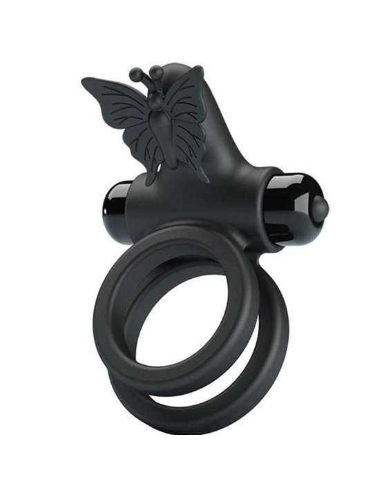Pretty Love - Double Vibrating Ring with Black Stimulator