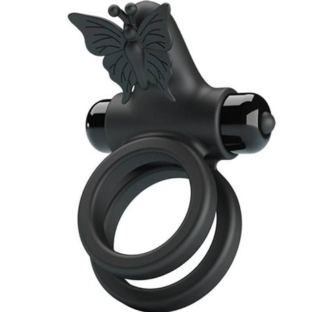 Pretty Love - Double Vibrating Ring with Black Stimulator