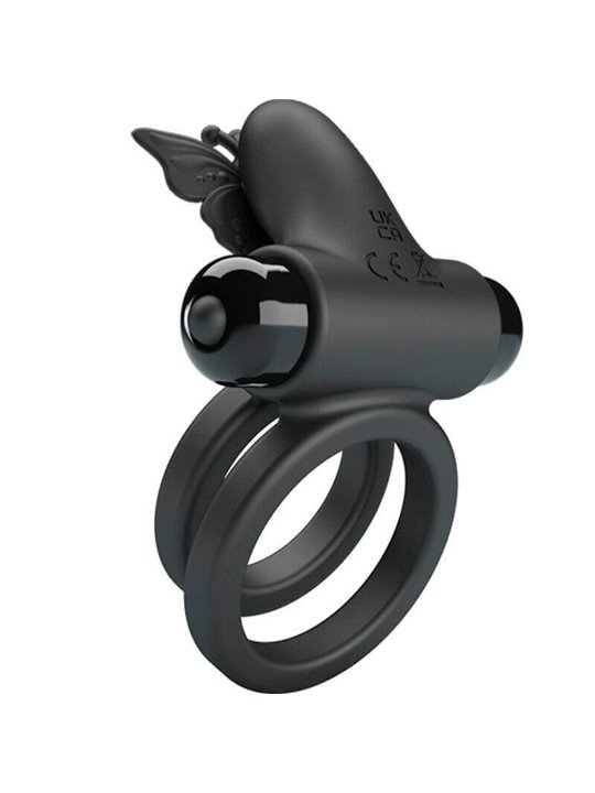 Pretty Love - Double Vibrating Ring with Black Stimulator