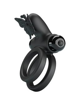 Pretty Love - Double Ring Vibrator With Black Stimulator