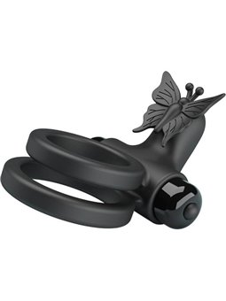 Pretty Love - Double Vibrating Ring with Black Stimulator