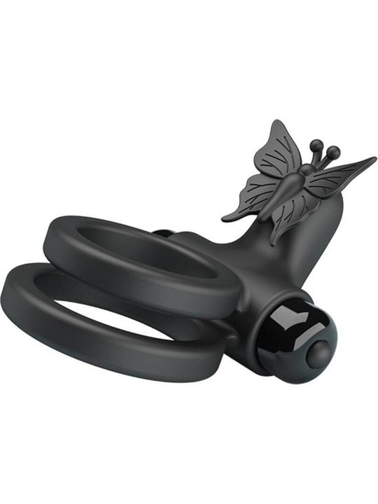Pretty Love - Double Ring Vibrator With Black Stimulator