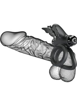 Pretty Love - Double Vibrating Ring with Black Stimulator