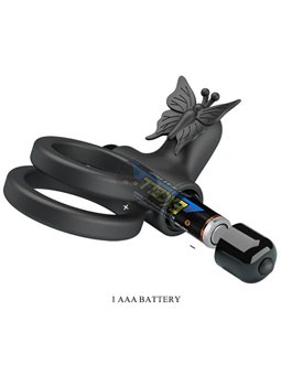 Pretty Love - Double Ring Vibrator With Black Stimulator
