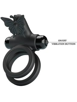 Pretty Love - Double Vibrating Ring with Black Stimulator