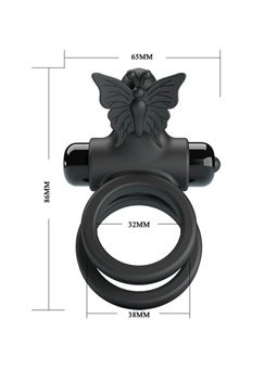 Pretty Love - Double Ring Vibrator With Black Stimulator