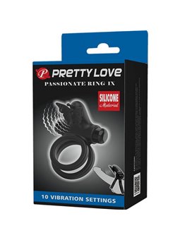 Pretty Love - Double Ring Vibrator With Black Stimulator