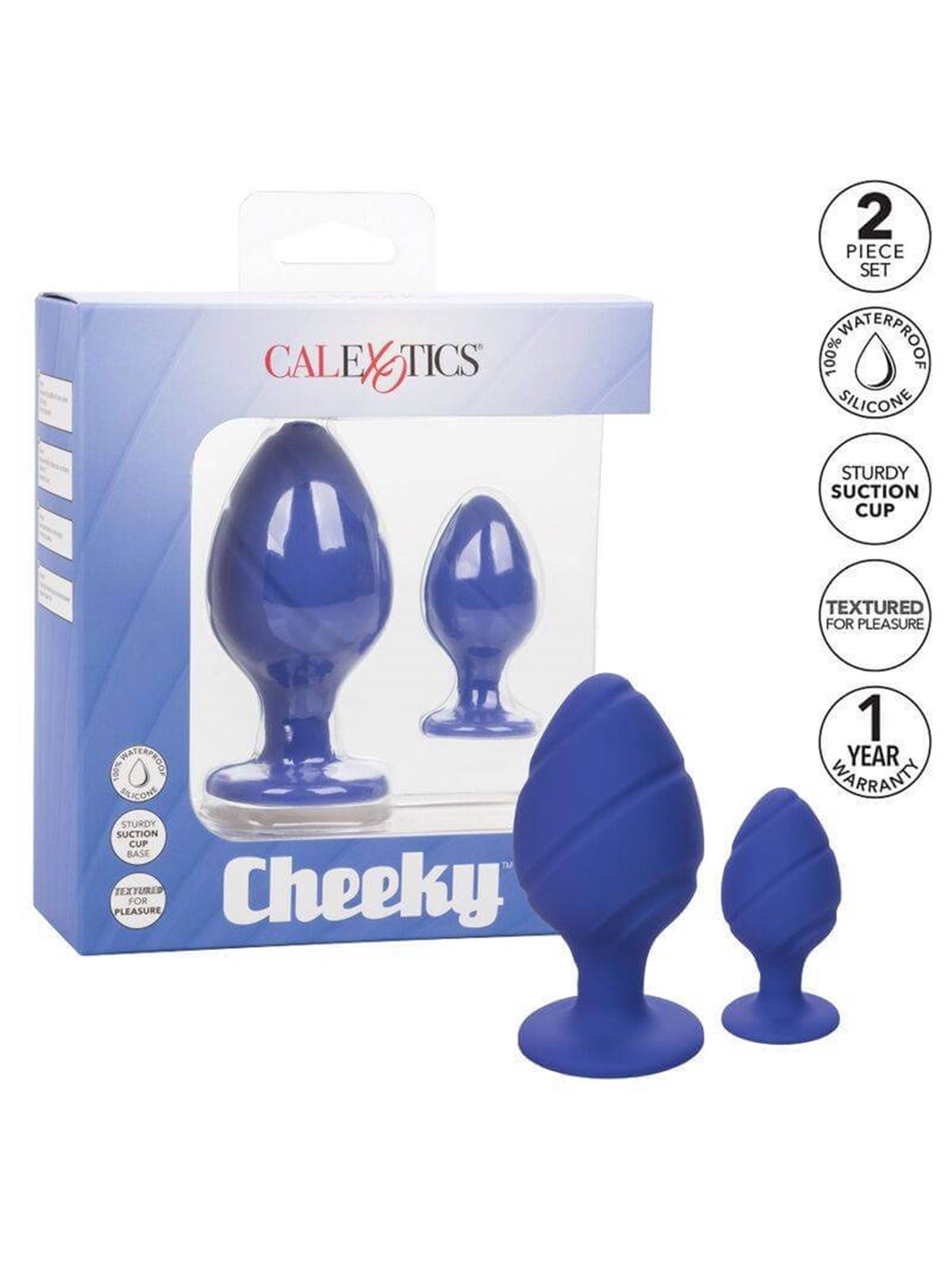 California Exotic - Plug Anale Blu 2 PZ Cheeky Buttplug