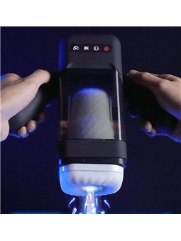 Game Cup - Thrusting Vibration Masturbator with Heating Function and Mobile Support - Black