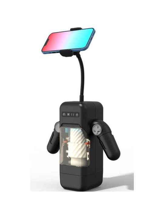 Game Cup - Thrusting Vibration Masturbator with Heating Function and Mobile Support - Black