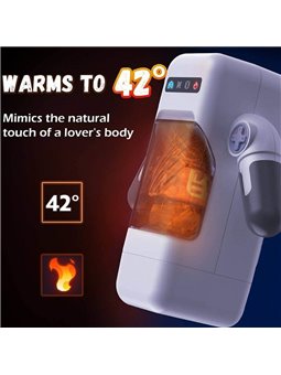 Game Cup - Thrusting Vibration Masturbator with Heating Function and Mobile Support - Black