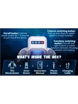 Game Cup - Thrusting Vibration Masturbator with Heating Function and Mobile Support - Black
