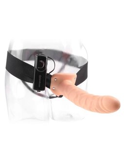 Fetish Fantasy Series - 19 CM Vibrating Hollow Strap-On Brown