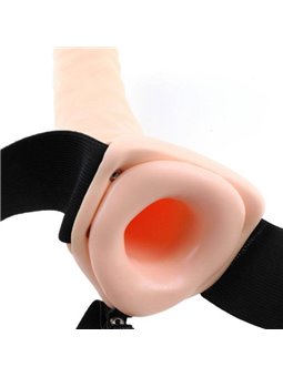 Fetish Fantasy Series - 19 CM Vibrating Hollow Strap-On Brown