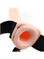 Fetish Fantasy Series - 19 CM Vibrating Hollow Strap-On Brown