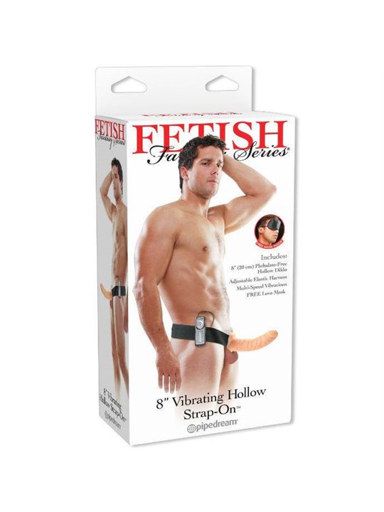Fetish Fantasy Series - 19 CM Vibrating Hollow Strap-On Brown