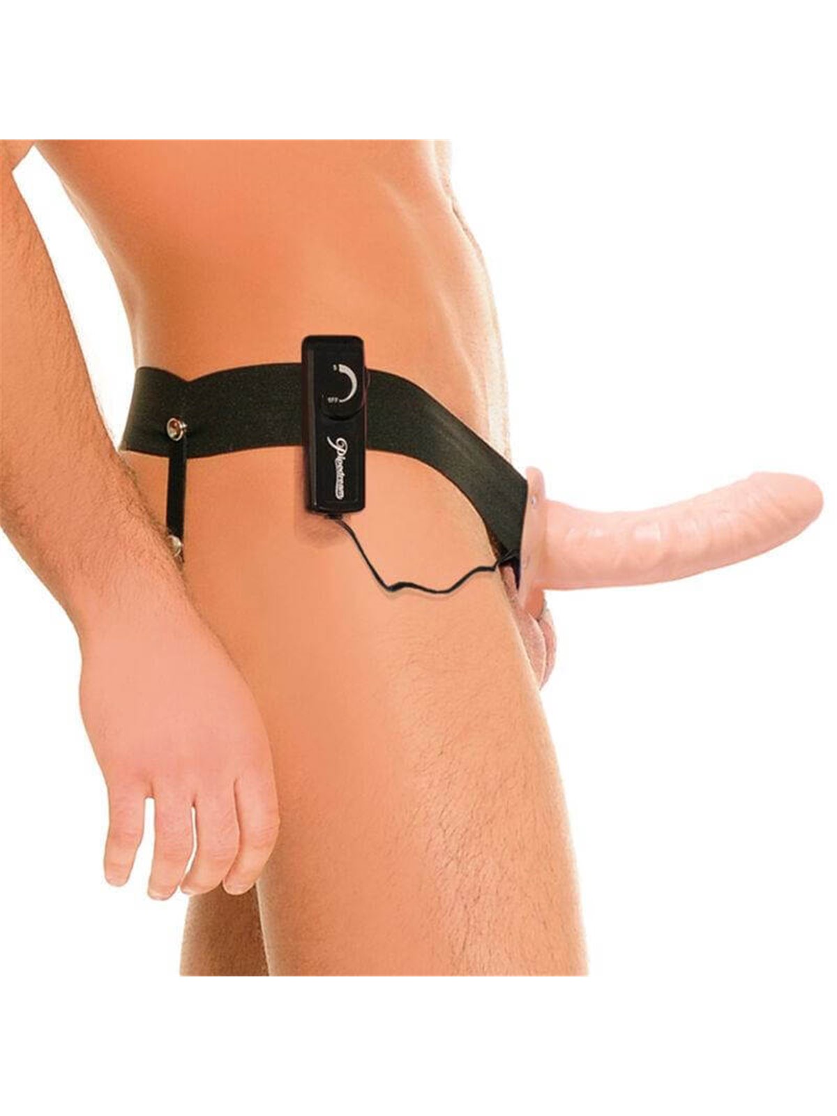 Fetish Fantasy Series - Hollow Vibrator Harness for Him and Her Natural 14CM