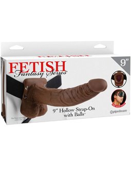 Fetish Fantasy Series - Series 9 Hollow Strap-On with Balls 22.9CM Brown