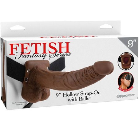 Fetish Fantasy Series - Series 9 Hollow Strap-On with Balls 22.9CM Brown