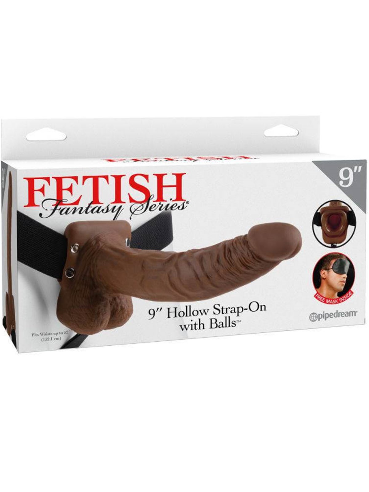 Fetish Fantasy Series 9 Hollow Strap-On With Balls 22.9Cm Brown