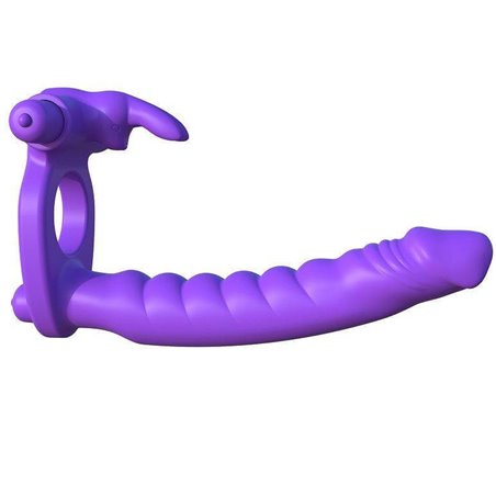 Pipedream - Fallo Indossabile con Stimolatore Clitoride Vibrante in Silicone Double Pene Rabbit