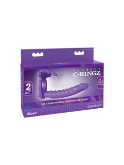 Pipedream - Fallo Indossabile con Stimolatore Clitoride Vibrante in Silicone Double Pene Rabbit