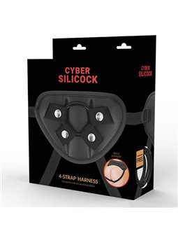 Cyber Silicock - Strap-On Harness with 3 Rings Free