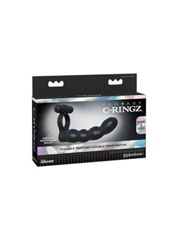 Pipedream - Anello Fallico Vibrante con Strap On Fantasy C-Ringz Posable Partner Double Penetrator