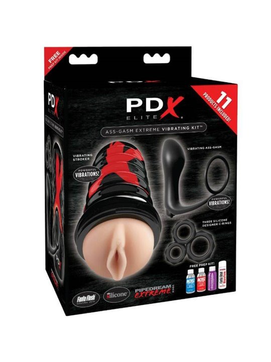 Pdx Elite Ass-Gasm Extreme Vibrating Kit - Vagin
