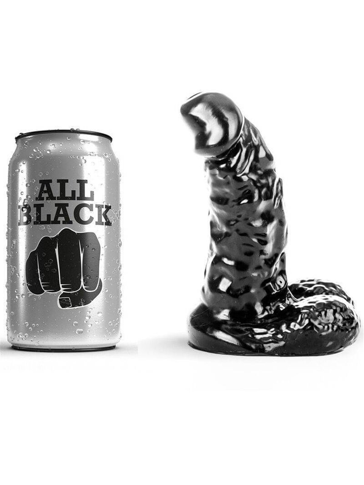 All Black - Pene Realistico in Silicone con Testicoli e Ventosa 13 CM