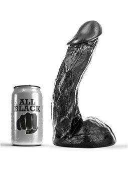 All Black - Pene Realistico con Testicoli e Ventosa 23 CM