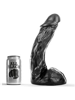 All Black - Pene Realistico con Testicoli e Ventosa 28 CM