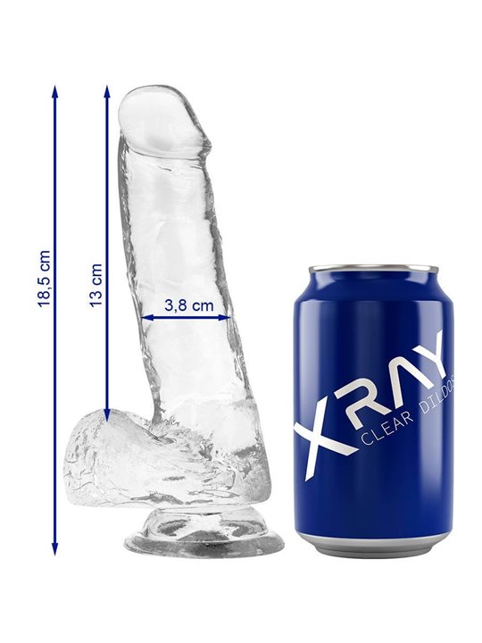 X Ray - Clear Cock with Balls 18.5 CM X 3.8 CM