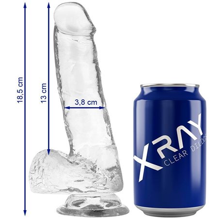 Xray Clear Cock With Balls  18.5Cm X 3.8Cm