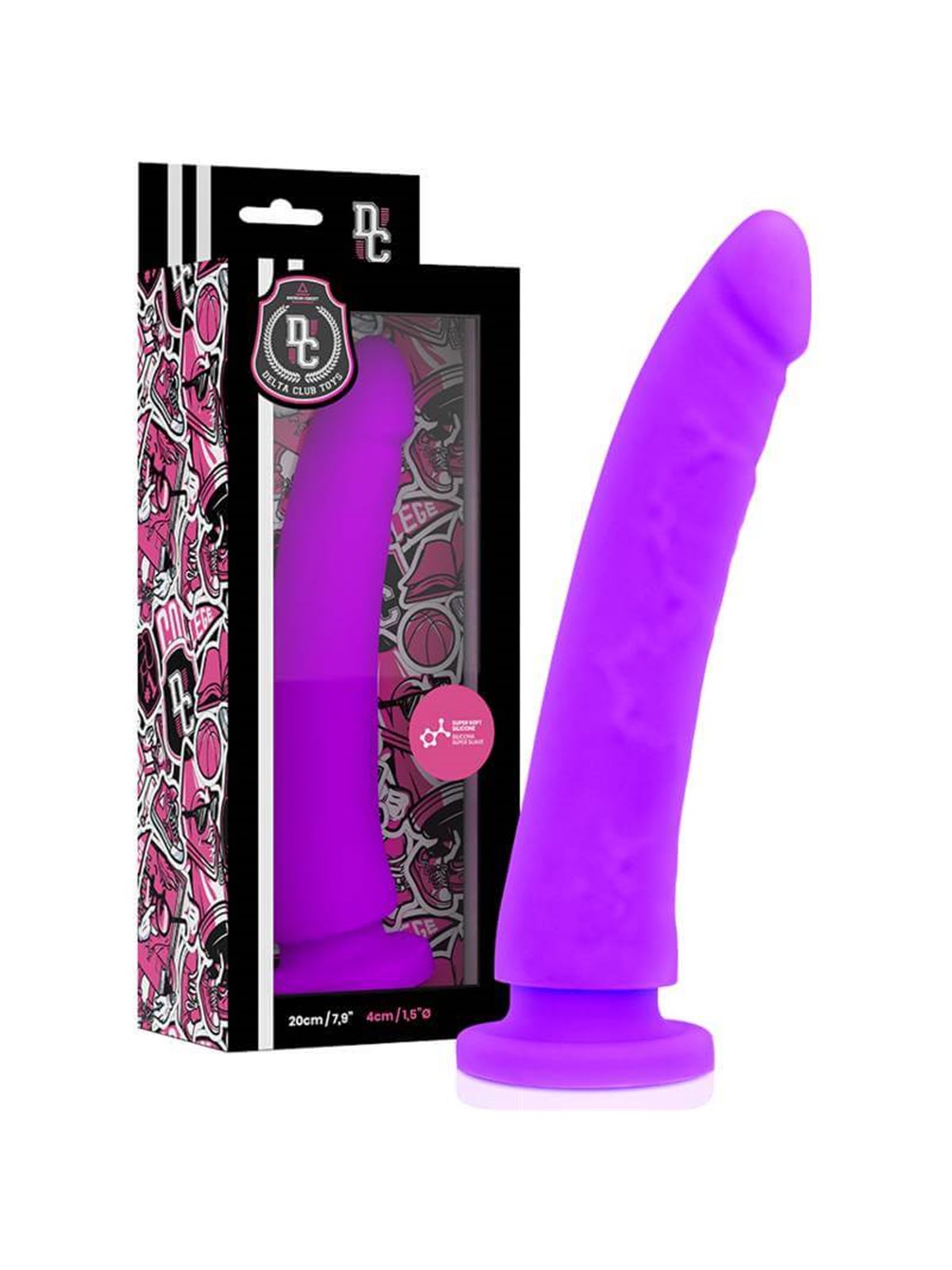 Delta Club - Dildo Strap-On in Silicone Medicale Viola 20x4 Cm