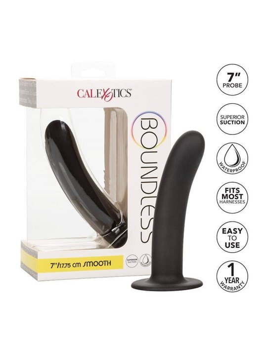 CalExotics Boundless Smooth - Dildo Strap-On in Silicone 17,75 CM - Nero