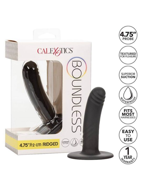 CalExotics Boundless Ridged - Dildo Strap-On in Silicone 12 CM - Nero