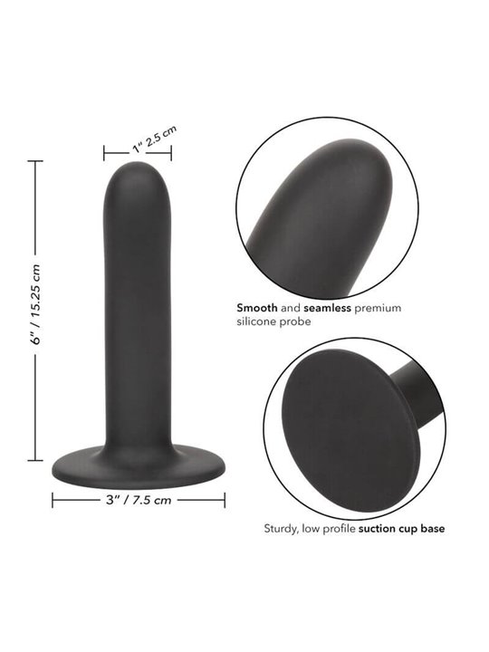 CalExotics Boundless Smooth - Dildo Strap-On in Silicone 15,25 CM - Nero