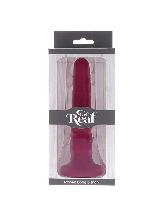Get Real - Ribbed Dong 12 CM Red