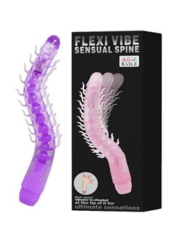 Flexi Vibe Sensual Spine Bendable Vibrating Purple 23.5 CM