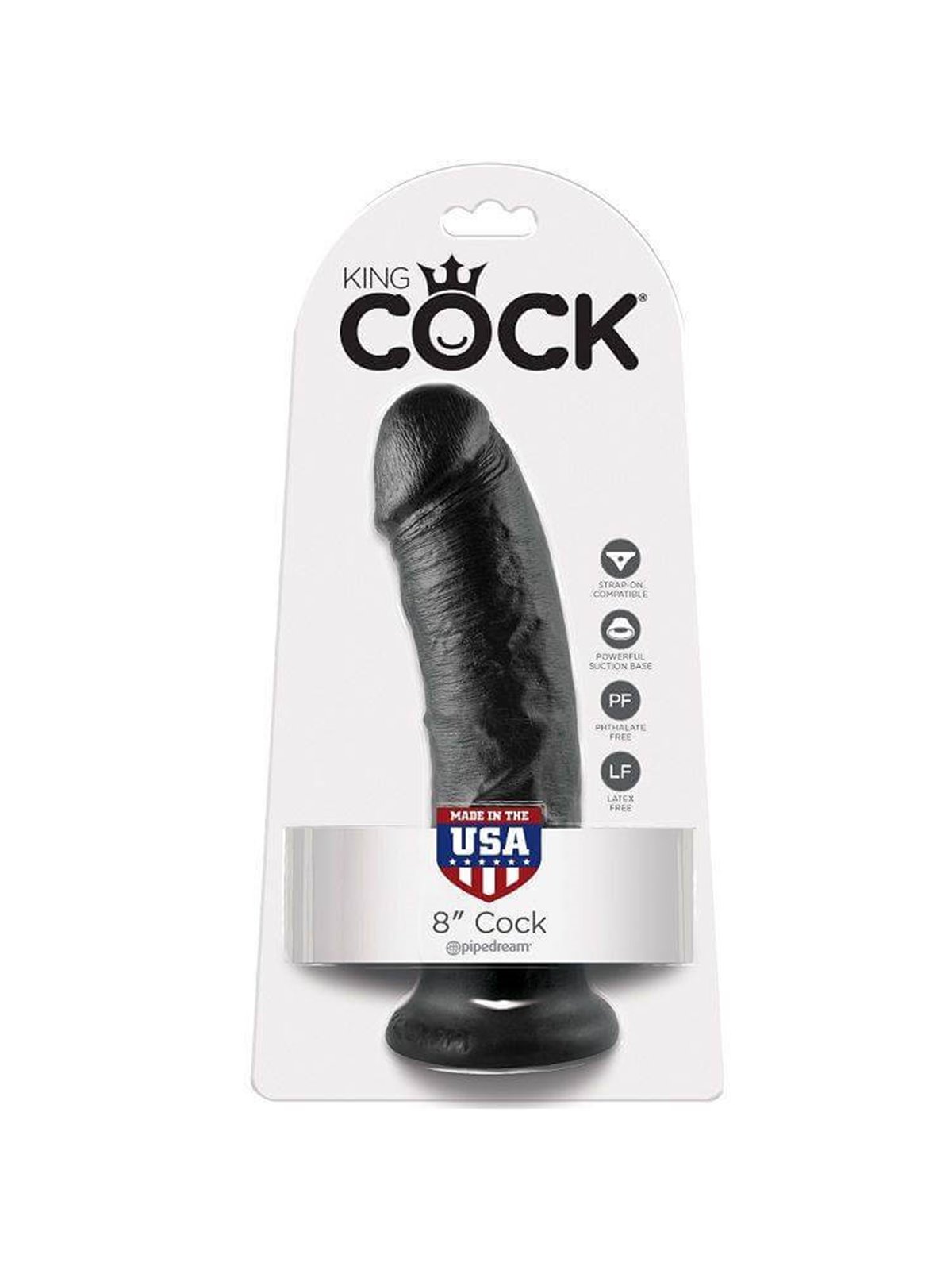 King Cock - 8 Dildo Black 20.3 CM