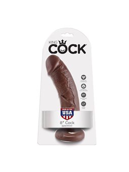 King Cock - Fallo Realistico Dildo Vaginale con Ventosa 8 Brown
