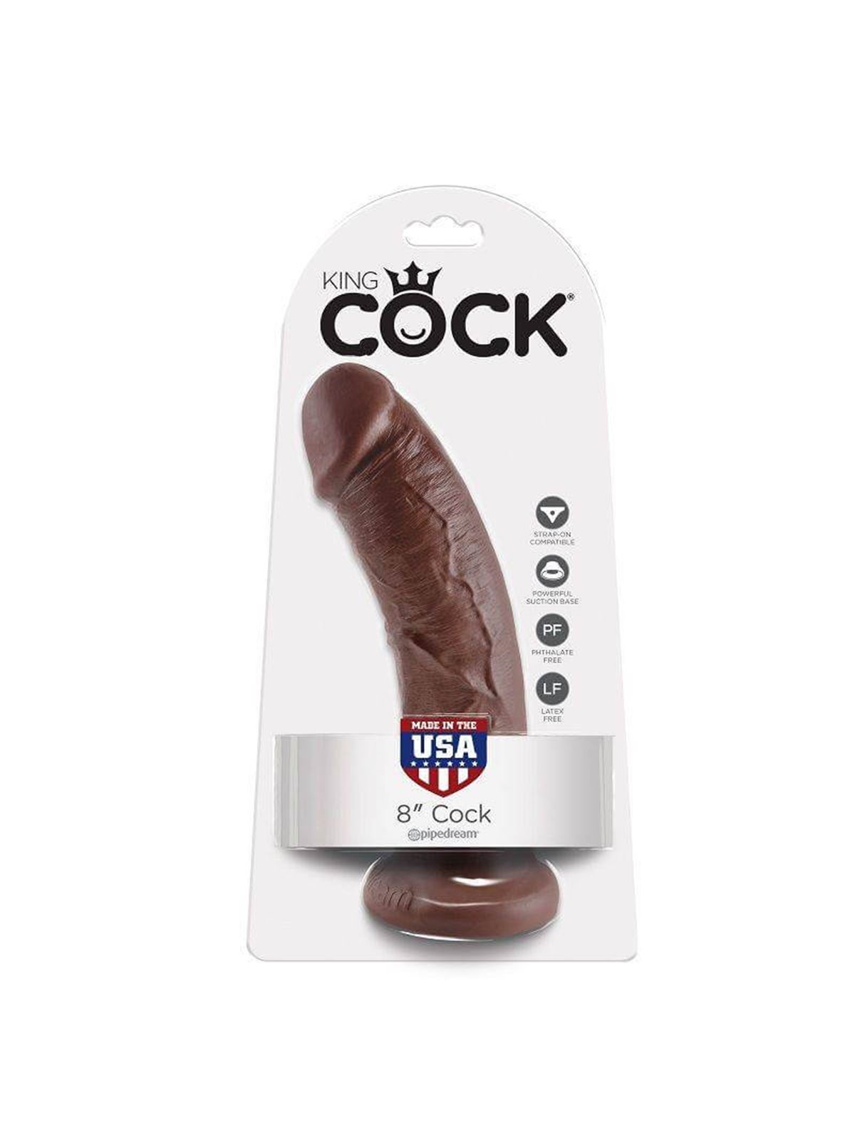 King Cock - Fallo Realistico Dildo Vaginale con Ventosa 8 Brown