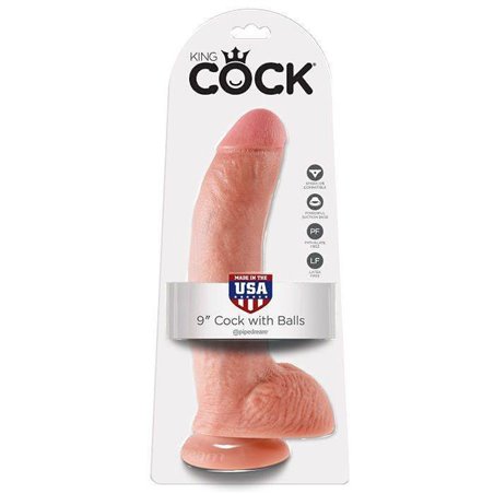 King Cock - Fallo Dildo Realistico con Ventosa 9 With Balls Flesh