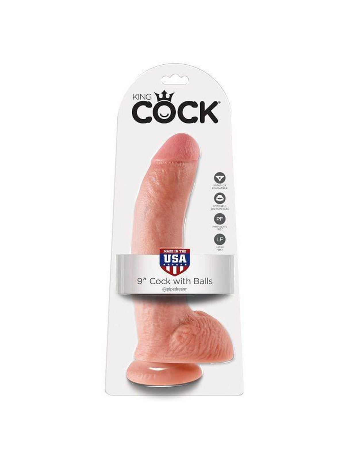 King Cock - 9 Dildo Flesh with Balls 22.9 CM